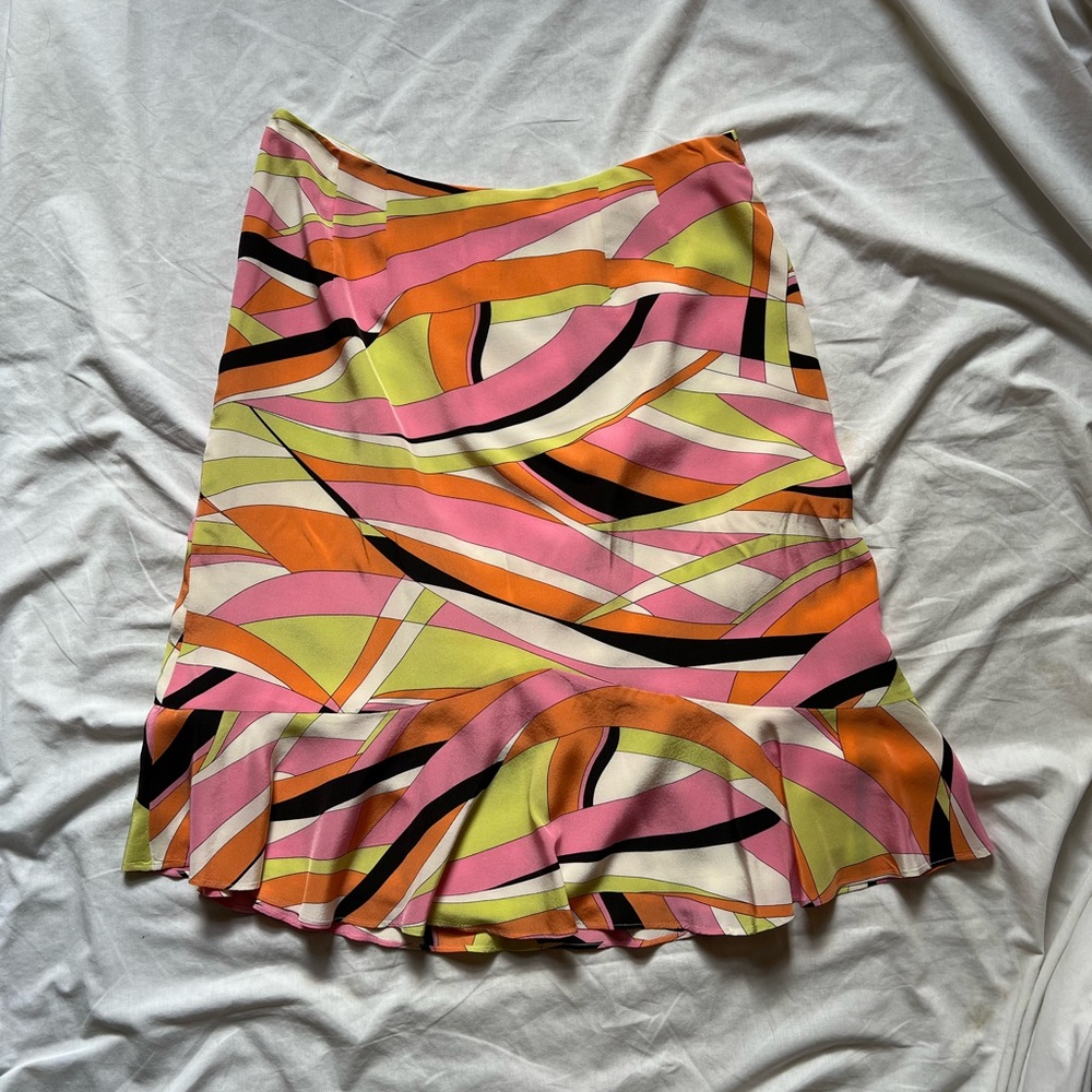 Talbots 100% silk Pucci-style skirt, Size 10